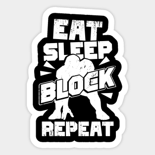 Eat Sleep Block Repeat Offensive Lineman Gift Sticker